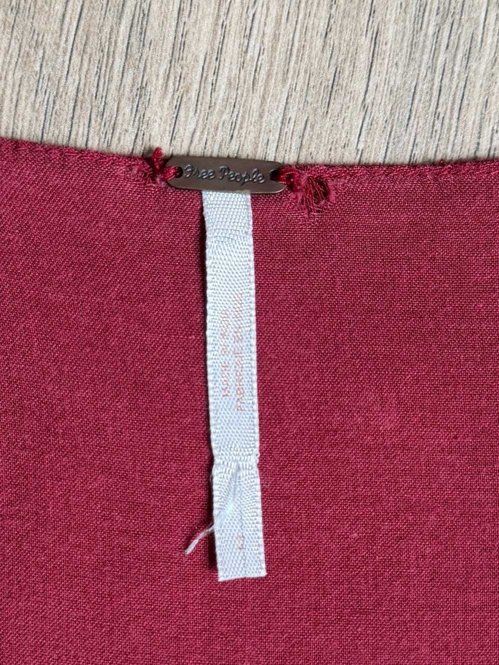 Free People Floral Embroidered Mini Dress in Burgundy Size 2 - Picture 4 of 8